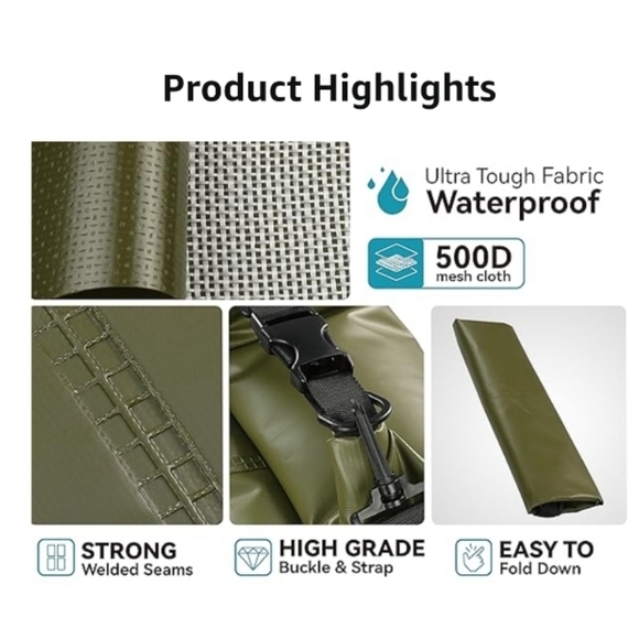 MARCHWAY Pink Waterproof Dry Bag Backpack - 10L - Picture 11 of 16